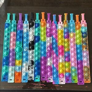 Colorful Pop It Fidget Toy Set- 14 bracelets